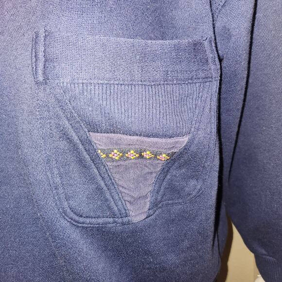 Vintage Paris Sports Club Pullover Sweater with Embroidered Detail, SmallF - Picture 8 of 11